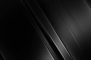 Geometrik katmanlı 3 boyutlu siyah arkaplan. Soyut koyu fütüristik duvar kağıdı. Zarif, parlak çizgili arka plan. Poster, broşür, sunum ve web sitesi için geometrik şablon tasarımı.