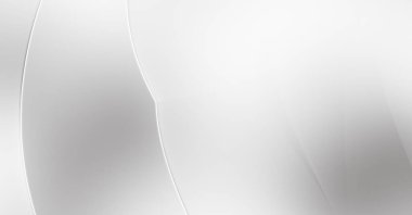 3 boyutlu illüstrasyon. Beyaz kıvrımlı yüzey. Lüks dokuma duvar kağıdı. Zarif bir zemin. Soyut fütüristik geçmiş. Minimalist geometrik kapak tasarımı. Çarpık beyaz çizgiler.