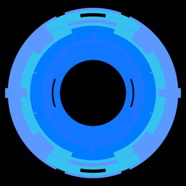 Fütürist dairesel gövde arayüzü elementi. Soyut çember geometrik arkaplan. Dijital teknolojinin grafiksel çizimi.