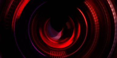 Fotoğraf makinesi konsepti. Soyut arkaplan. Dönen ışık ışınları. Hareketli kavramsal duvar kağıdı. Grafik dijital illüstrasyon. Parlayan neon ışıkları. Parlak sunum tasarım şablonu.