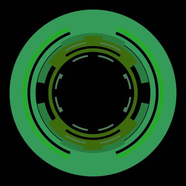 Fütürist dairesel gövde arayüzü elementi. Soyut çember geometrik arkaplan. Dijital teknolojinin grafiksel çizimi.