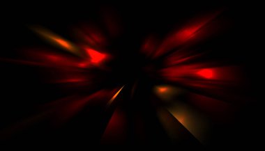 Parlayan ışıkları hareket ettirmenin havalı arka planı. Tasarımınız için canlı renkli bir portal şablonu. Işık ışınları ve hareket halindeki ışıldayan parçacıklar bir solucan deliği şekli oluşturuyor..