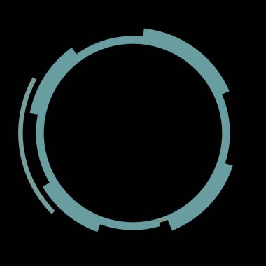 Fütürist dairesel gövde arayüzü elementi. Soyut çember geometrik arkaplan. Dijital teknolojinin grafiksel çizimi.