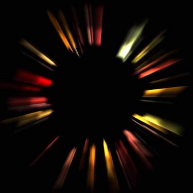 Canlı ve canlı ışık parlamalarının serin arkaplanı. Renkli parlak ışıklar patlama efektiyle görüntülenir. Parlak renkli arkaplan.