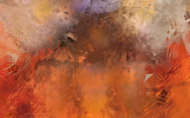 Soyut arkaplanda pürüzlü fırça darbeleri. Fırça boyası. Renkli boya darbeleri. Eşsiz duvar sanatı. Tuvaldeki modern sanat. Renkli çağdaş sanat eserleri.