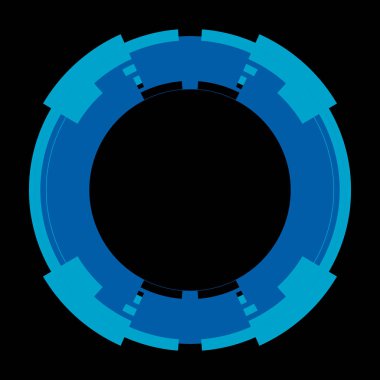 Fütürist dairesel gövde arayüzü elementi. Soyut çember geometrik arkaplan. Dijital teknolojinin grafiksel çizimi.