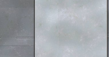Katmanlı paneller. Fütürist soyut duvar kağıdı. Geometrik teknolojik yansıtıcı arka plan 3D metalik doku. Uzay gemisi desen yüzeyi.