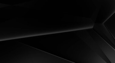 Lüks minimalist tasarım. Fütürist şablon. Karanlık elementleri olan birinci sınıf soyut duvar kâğıdı. Zarif bir zemin. Siyah üç boyutlu geometrik arkaplan. Poster, broşür, sunum için tasarım.