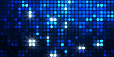 Parlak desenli duvar kağıdı. Sahne ışıkları olan renkli ışıkların ihtişamlı arkaplanı. Parlayan ışıklar siyah arka planda parti izleri. Sahne veya stadyum ışıklarının dijital illüstrasyonu. 