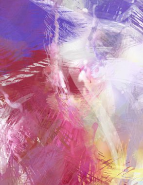 Soyut arkaplanda pürüzlü fırça darbeleri. Fırça boyası. Renkli boya darbeleri. Eşsiz duvar sanatı. Tuvaldeki modern sanat. Renkli çağdaş sanat eserleri.