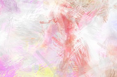 Soyut arkaplanda pürüzlü fırça darbeleri. Fırça boyası. Renkli boya darbeleri. Eşsiz duvar sanatı. Tuvaldeki modern sanat. Renkli çağdaş sanat eserleri.