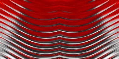 Renkli dalgalı yansıtıcı duvar kağıdının üç boyutlu çizimi. Duvar kağıdı, afiş, arkaplan, kart, kitap kapağı veya web sitesi için grafiksel illüstrasyon. Soyut parlak arkaplan.