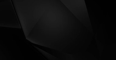 Lüks minimalist tasarım. Fütürist şablon. Karanlık elementleri olan birinci sınıf soyut duvar kâğıdı. Zarif bir zemin. Siyah üç boyutlu geometrik arkaplan. Poster, broşür, sunum için tasarım.