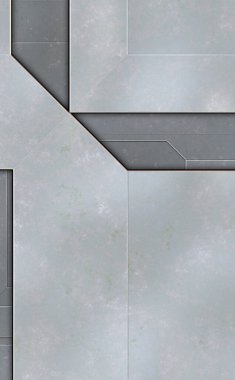 Katmanlı paneller. Fütürist soyut duvar kağıdı. Geometrik teknolojik yansıtıcı arka plan 3D metalik doku. Uzay gemisi desen yüzeyi.