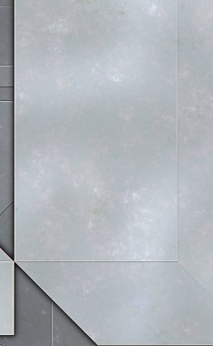 Katmanlı paneller. Fütürist soyut duvar kağıdı. Geometrik teknolojik yansıtıcı arka plan 3D metalik doku. Uzay gemisi desen yüzeyi.