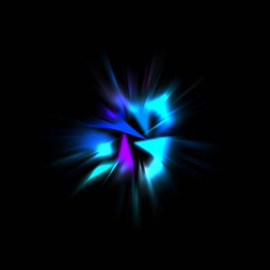 Işık huzmeleri ve parlayan parçacıkların kesiştiği güzel bir zemin. Canlı renkli ışıkların duvar kâğıdı. Parlak ışık görüntüsü.