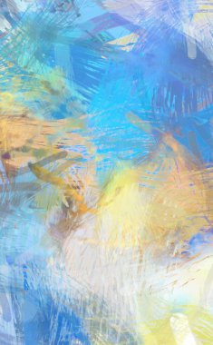 Soyut arkaplanda pürüzlü fırça darbeleri. Fırça boyası. Renkli boya darbeleri. Eşsiz duvar sanatı. Tuvaldeki modern sanat. Renkli çağdaş sanat eserleri.