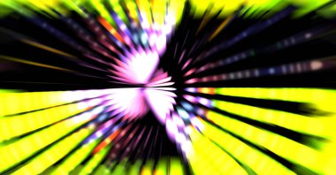 Siyah arkaplanda dönen ışık gösterisi. Lüks çizgiler. Parlak kıvrımlı duvar kağıdı. Uzay tüneli. Dönen ışık çemberi ya da maytap izi. Parlak konsept çizimi.