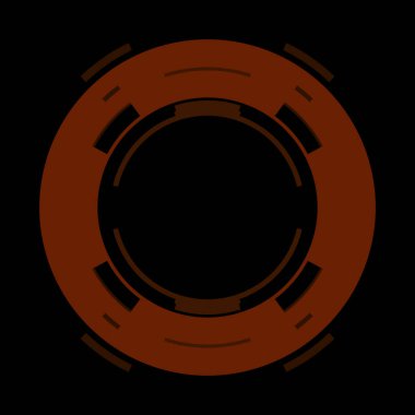 Fütürist dairesel gövde arayüzü elementi. Soyut çember geometrik arkaplan. Dijital teknolojinin grafiksel çizimi.