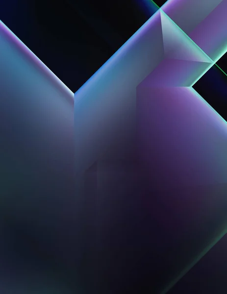 Bentuk Dinamika Geometris Teknologi Templat Digital Dengan Bayangan Dan Lampu — Stok Foto