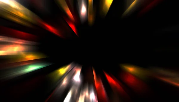 Dynamic Rays Light Isolated Black Background Graphic Illustration Glowing Colorful — ストック写真