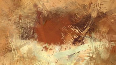 Soyut arkaplanda pürüzlü fırça darbeleri. Fırça boyası. Renkli boya darbeleri. Eşsiz duvar sanatı. Tuvaldeki modern sanat. Renkli çağdaş sanat eserleri.