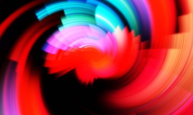 Dönen Işık gösterisi arka planı. Canlı renklerle donatılmış ruhani enerji girdabı. Renkli canlı hareket çizimi. Tanıtım geçmişi. Kutlama grafiği.