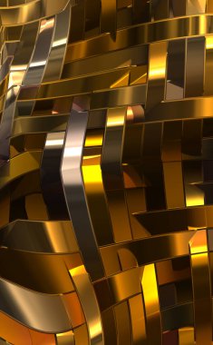 Metalik panel dokusunun 3 boyutlu çizimi. Renkli, parlak, soyut duvar kağıdı. Geometrik teknolojik parlak yansıtıcı arka plan. Yaratıcı parlak kavramsal arkaplan.