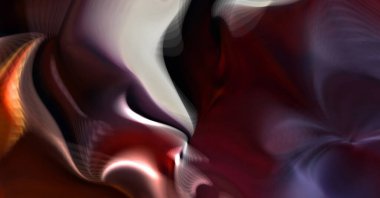 Hareketli girdapların soyut çizimi. Titreşimli renkli kıvrımların dönen akışı. Kıvrımlı ve kıvrımlı arka plan ve çizgiler. Garip duvar kâğıdı tasarımı. Dalgalanma arkaplanı.