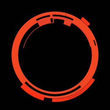 Fütürist dairesel gövde arayüzü elementi. Soyut çember geometrik arkaplan. Dijital teknolojinin grafiksel çizimi.