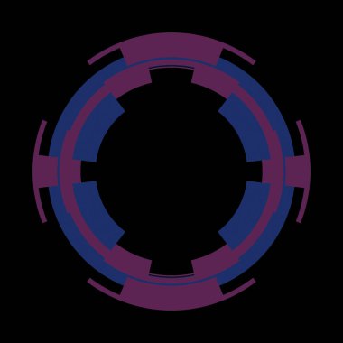 Fütürist dairesel gövde arayüzü elementi. Soyut çember geometrik arkaplan. Dijital teknolojinin grafiksel çizimi.