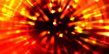 Parlayan ışıkları hareket ettirmenin havalı arka planı. Tasarımınız için canlı renkli bir portal şablonu. Işık ışınları ve hareket halindeki ışıldayan parçacıklar bir solucan deliği şekli oluşturuyor..