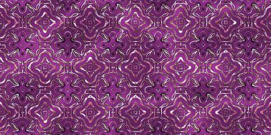 Renkli kumaş arka planında moda tarzında gümüş örgü süsü olan lüks, kusursuz bir şablon. Duvar kağıtları ve tekstil baskısı için tasarım. Lüks, ışıl ışıl metalimsi fantezi dokusu.