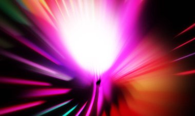 Siyah zemin üzerinde ışık parçacığı izleri. Parlayan parçacıkları ve çizgileri olan ışık patlaması yıldızı. Güzel hareketli soyut ışınlar duvar kağıdı. Renkli Patlama grafiği. Işık ışınlarının patlaması. 