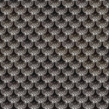 Kusursuz Fantezi Zırh dokusu. Üç boyutlu illüstrasyon. Metalik desen. Metal plakalar arka planda. Ortaçağ duvar kağıdı. Kalıplaşmış zırh yüzeyi