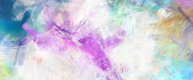 Soyut arkaplanda pürüzlü fırça darbeleri. Fırça boyası. Renkli boya darbeleri. Eşsiz duvar sanatı. Tuvaldeki modern sanat. Renkli çağdaş sanat eserleri.