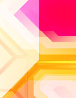 Geometrik arkaplan minimalist tasarımı. Bir teknoloji planının dijital illüstrasyonu. Fütürist şablon arkaplanı. Renkli ve canlı geometrik şekiller katmanları var. Soyut yaratıcı konsept duvar kağıdı.