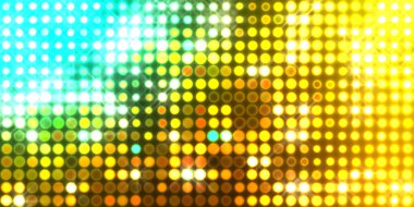 Parlak desenli duvar kağıdı. Sahne ışıkları olan renkli ışıkların ihtişamlı arkaplanı. Parlayan ışıklar siyah arka planda parti izleri. Sahne veya stadyum ışıklarının dijital illüstrasyonu. 