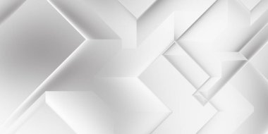 Beyaz 3d geometrik arka plan. Karanlık elementleri olan birinci sınıf soyut duvar kâğıdı. Poster, broşür, sunum ve web sitesi için özel tasarım. Moda lüks minimalist tasarım. Geometrik şablon. 