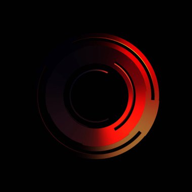 Gelecekçi hud arayüzü elementi. Soyut geometrik arkaplan. Dijital teknolojinin grafiksel çizimi siyah arkaplanda izole edildi..