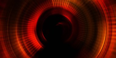 Parlayan neon ışıkları. Parlak sunum tasarım şablonu. Fotoğraf makinesi konsepti. Soyut arkaplan. Dönen ışık ışınları. Hareketli kavramsal duvar kağıdı. Grafik dijital illüstrasyon. 