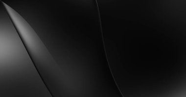 Web sitesi, poster, marka kimliği, broşür, sunum şablonu için lüks koyu bir arka plan. Dalgalı şekilli kaliteli tasarım. Dalgalanmalı soyut arkaplan. Pankart veya kapak tasarımı için dekorasyon.