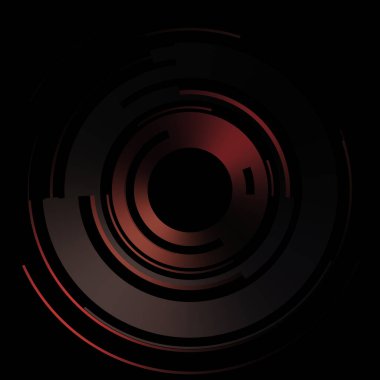 Gelecekçi hud arayüzü elementi. Soyut geometrik arkaplan. Dijital teknolojinin grafiksel çizimi siyah arkaplanda izole edildi..