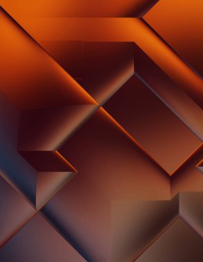 3 boyutlu illüstrasyon. Moda, basit geometrik renk gradyan arkaplan. Geometrik dinamik şekiller. Gölgeli teknoloji dijital şablonu ve gradyan arkaplanda ışıklar.  