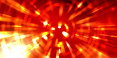 Parlayan ışıkları hareket ettirmenin havalı arka planı. Tasarımınız için canlı renkli bir portal şablonu. Işık ışınları ve hareket halindeki ışıldayan parçacıklar bir solucan deliği şekli oluşturuyor..