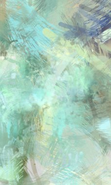 Soyut arkaplanda pürüzlü fırça darbeleri. Fırça boyası. Renkli boya darbeleri. Eşsiz duvar sanatı. Tuvaldeki modern sanat. Renkli çağdaş sanat eserleri.