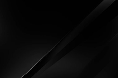 Geometrik katmanlı 3 boyutlu siyah arkaplan. Soyut koyu fütüristik duvar kağıdı. Zarif, parlak çizgili arka plan. Poster, broşür, sunum ve web sitesi için geometrik şablon tasarımı.