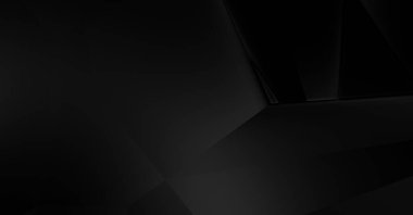 Lüks minimalist tasarım. Fütürist şablon. Karanlık elementleri olan birinci sınıf soyut duvar kâğıdı. Zarif bir zemin. Siyah üç boyutlu geometrik arkaplan. Poster, broşür, sunum için tasarım.