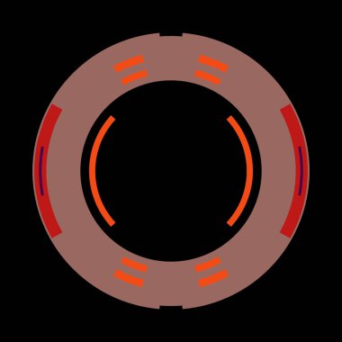 Fütürist dairesel gövde arayüzü elementi. Soyut çember geometrik arkaplan. Dijital teknolojinin grafiksel çizimi.