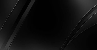 Siyah kıvrımlı yüzey. 3 boyutlu illüstrasyon. Soyut fütüristik geçmiş. Minimalist geometrik kapak tasarımı. Çarpık siyah çizgiler. Lüks dokuma duvar kağıdı. Zarif arkaplan.